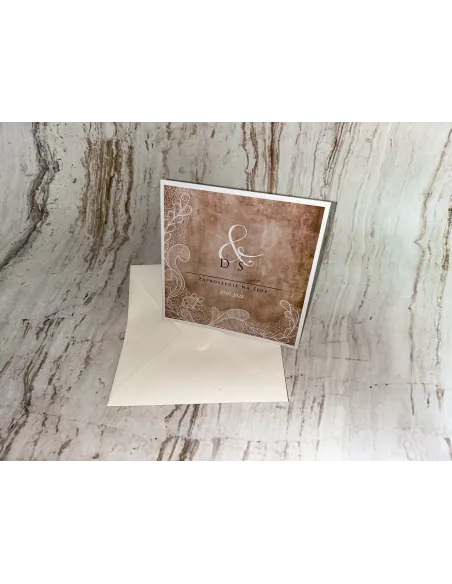 Zaproszenie na Ślub Ślubne Rustykalne z Personalizacją +