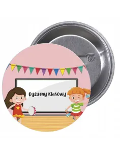 Przypinki Buttony Dyżurny Klasowy Znaczki Badziki Grafiką