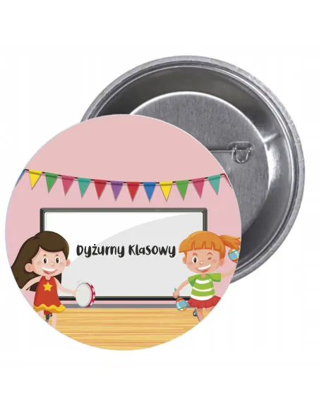 Przypinki Buttony Dyżurny Klasowy Znaczki Badziki Grafiką