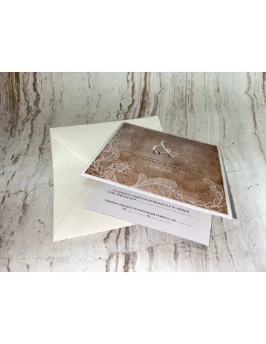 Zaproszenie na Ślub Ślubne Rustykalne z Personalizacją +