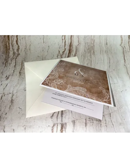 Zaproszenie na Ślub Ślubne Rustykalne z Personalizacją +