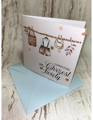 Zaproszenie na Chrzest Chłopca Personalizacją – Chrzest