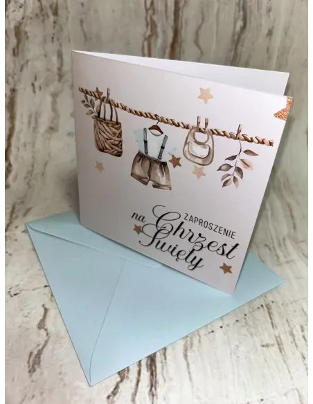 Zaproszenie na Chrzest Chłopca Personalizacją – Chrzest