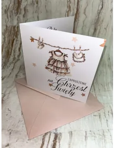 Zaproszenie na Chrzest Dziewczynki z Personalizacją