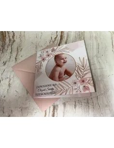 Zaproszenie na Chrzest Chrzciny Zdjęciem + Pojekt Gratis