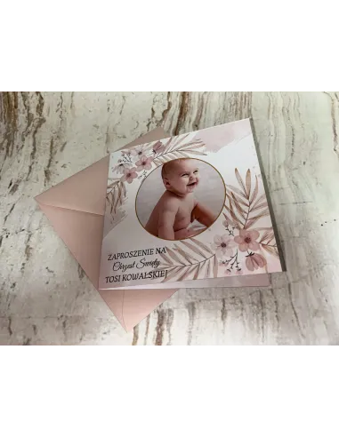 Zaproszenie na Chrzest Chrzciny Zdjęciem + Pojekt Gratis