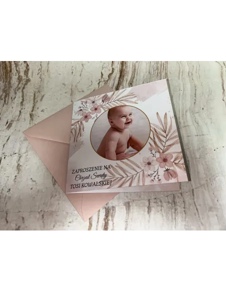 Zaproszenie na Chrzest Chrzciny Zdjęciem + Pojekt Gratis