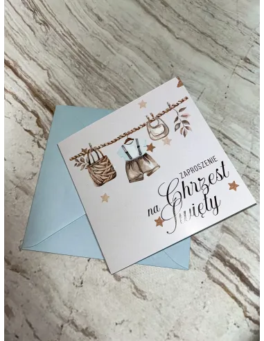 Zaproszenie na Chrzest Chłopca Personalizacją – Chrzest