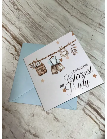 Zaproszenie na Chrzest Chłopca Personalizacją – Chrzest