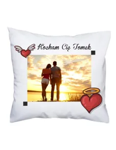 Poduszka z Nadrukiem Personalizowany Foto Kocham Cię Imię