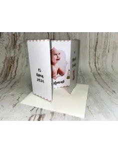 Zaproszenie na Chrzest Chrzciny Składane ze Zdjęciem +