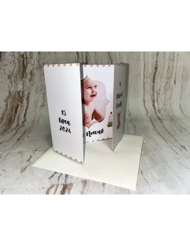 Zaproszenie na Chrzest Chrzciny Składane ze Zdjęciem +