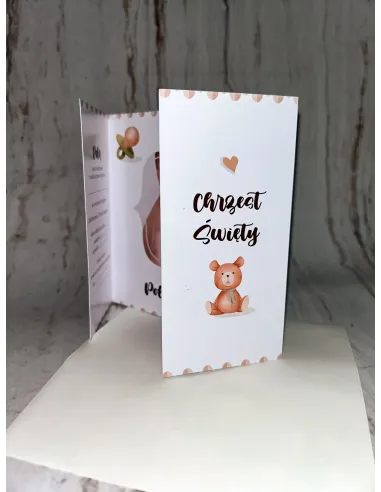 Zaproszenie na Chrzest Chrzciny Składane ze Zdjęciem +