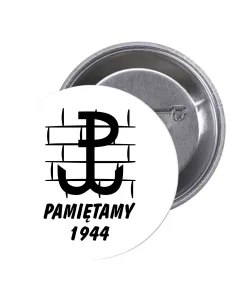 Przypinki Buttony Pamiętamy 1944 Znaczki Badziki Grafiką