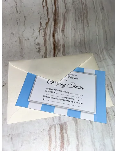 Zaproszenie na Chrzest Święty Chrzciny Niebieskie Pojekt