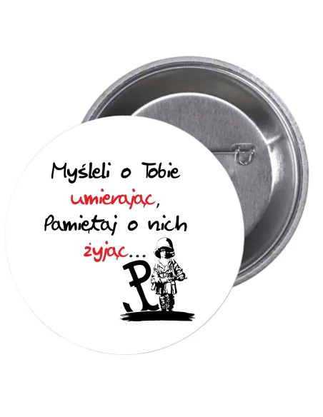 Przypinki Buttony Myśleli Tobie Umierając Pamietaj Nich
