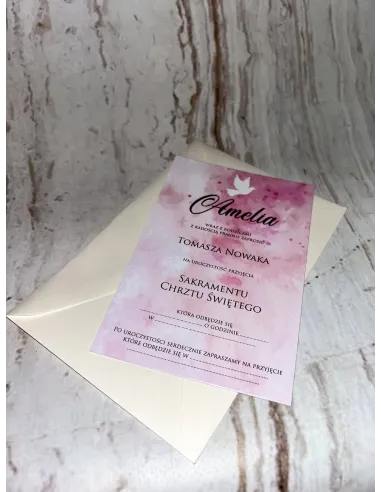 Zaproszenie na Chrzest Święty – Chrzciny Dziewczynki +