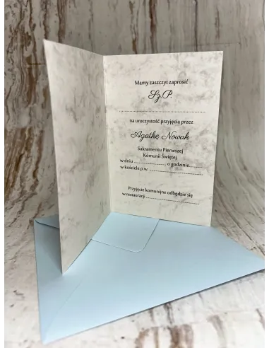 Zaproszenie na Pierwszą Komunię Świętą Motyw Kwiatowy