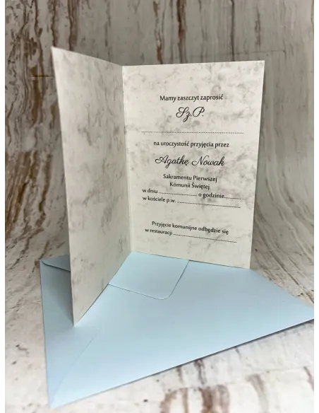 Zaproszenie na Pierwszą Komunię Świętą Motyw Kwiatowy