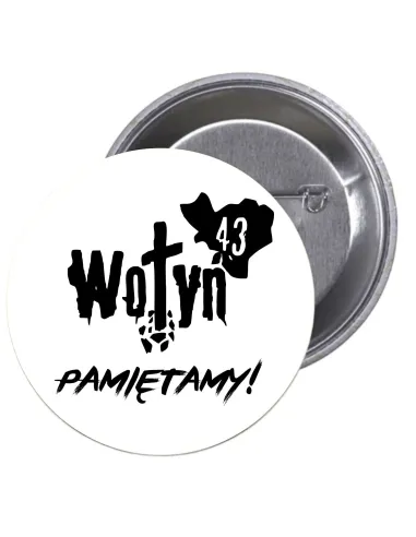 Przypinki Buttony – Wołyń Pamiętamy Znaczki Badziki Grafiką