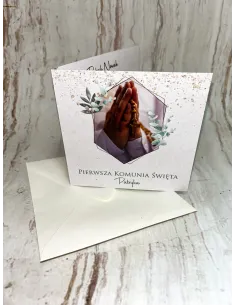 Zaproszenia Zaproszenie Pierwszą Komunię Świętą z Nadrukiem