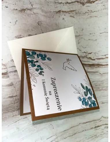 Zaproszenia Zaproszenie Pierwszą Komunię Świętą z Projektem