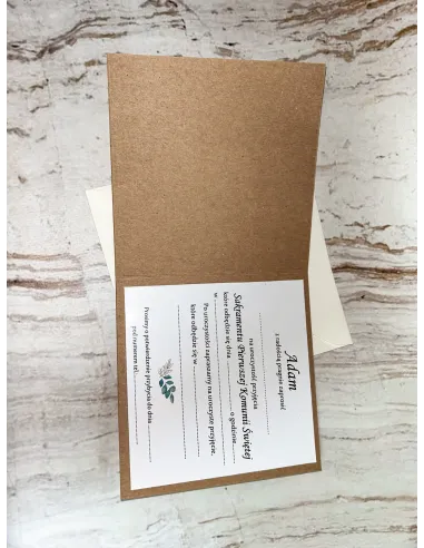 Zaproszenia Zaproszenie Pierwszą Komunię Świętą z Projektem