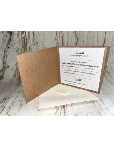 Zaproszenia Zaproszenie Pierwszą Komunię Świętą z Projektem