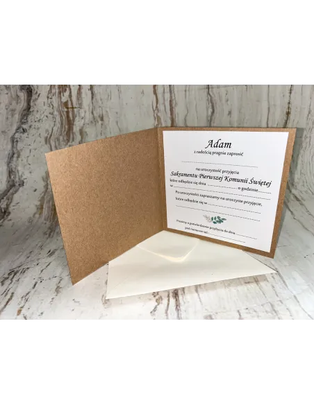 Zaproszenia Zaproszenie Pierwszą Komunię Świętą z Projektem