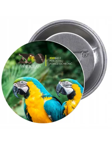 Przypinki Buttony Zoo Zoobacz Pokochaj Pomóż Personalizowany