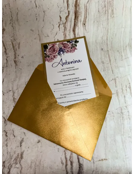 Zaproszenie na Pierwszą Komunię Świętą Zaproszenia Reklamowy