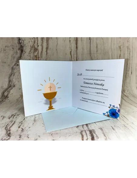 Zaproszenie na Pierwszą Komunię Świętą Zaproszenia Drukowany
