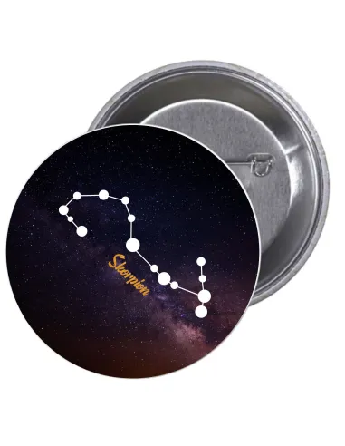 Przypinki Buttony Znaki Zodiaku Skorpion Znaczki Badziki