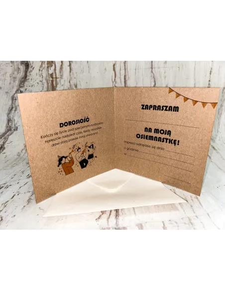 Zaproszenie na 18 Urodziny – Osiemnastkę Eko + Projekt