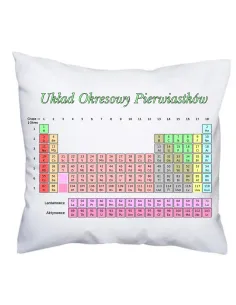 Poduszka Edukacyjna Nadrukiem Układ Okresowy Pierwiastków