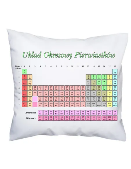 Poduszka Edukacyjna Nadrukiem Układ Okresowy Pierwiastków