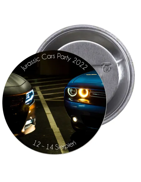 Przypinki Buttony Jurassic Cars Party 2022 Znaczki