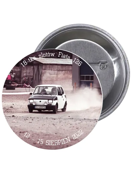 Przypinki Buttony Tka Zlotów Fiata 126 Znaczki Badziki