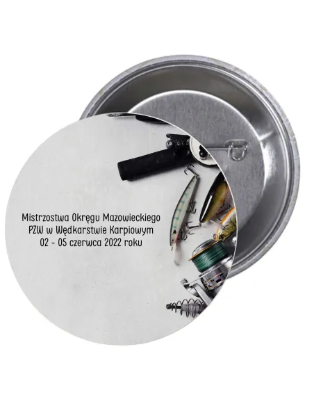 Przypinki Buttony Zawody Rybackie Znaczki Badziki z Grafiką