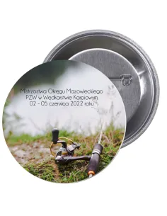 Przypinki Buttony – Zawody Rybackie Znaczki Badziki Grafiką