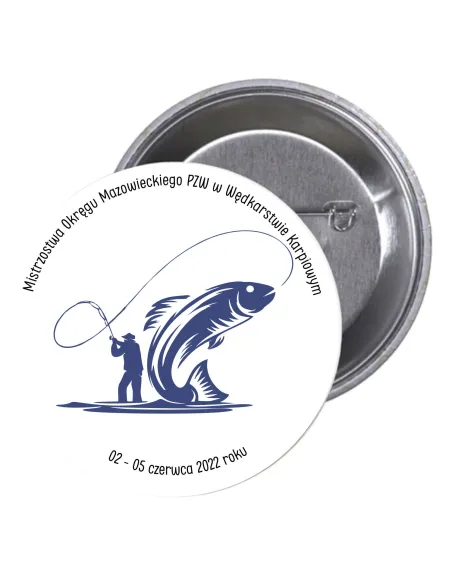 Przypinki Buttony Zawody Rybackie Znaczki Badziki Pamiątkowe