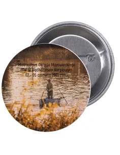 Przypinki Buttony Zawody Rybackie Znaczki Personalizowany