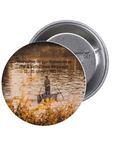 Przypinki Buttony Zawody Rybackie Znaczki Personalizowany