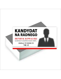 Wizytówki 200 sztuk Firmowe Gotowy Projekt Wybory Radnego