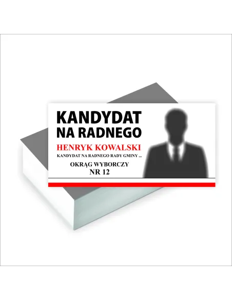 Wizytówki 200 sztuk Firmowe Gotowy Projekt Wybory Radnego