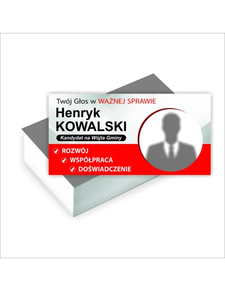 Wizytówki Wyborcze 1000 sztuk Kandydat na Wójta Gminy