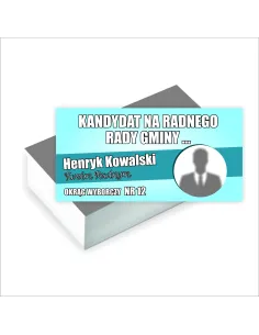 Wizytówki Wyborcze 1000 sztuk Wybory Radnego Rady Gminy