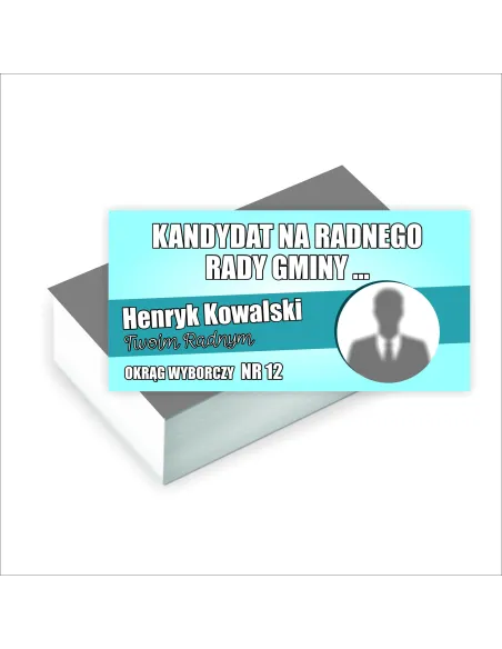 Wizytówki Wyborcze 1000 sztuk Wybory Radnego Rady Gminy
