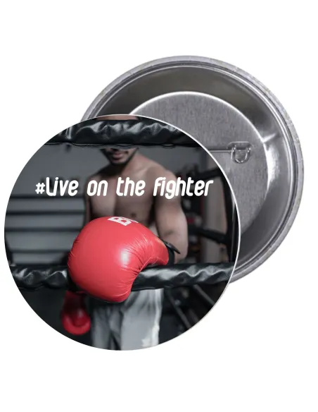 Przypinki Buttony Sport Live The Fighter Znaczki Badziki