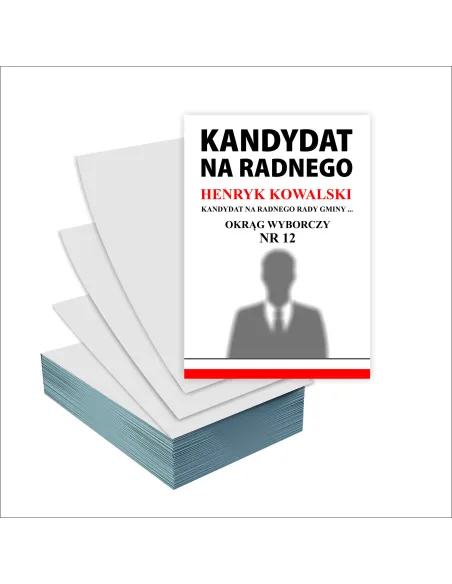 Ulotki A6 Wyborcze 1000 szt Wybory Kandydat Rady Gminy